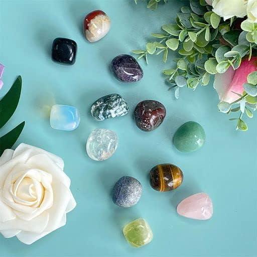 YATOJUZI 12PCS Natural Healing Crystals Mix Bulk Tumbled Polished Pocket Stones Crystal for Energy Reiki Tumbling Cabbing Balancing Decoration Home Decor Gemstones Meditation Therapy 100g