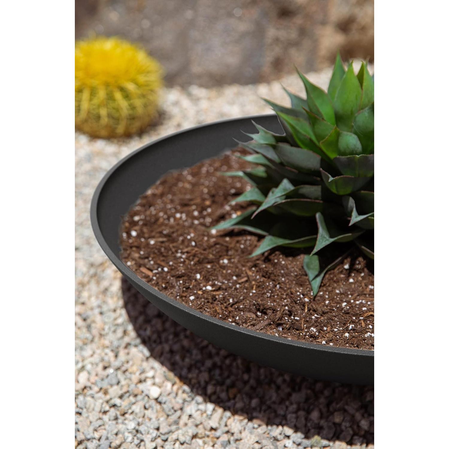 Maceta Veradek Lane Bowl 61 cm Redonda Negra para Exterior