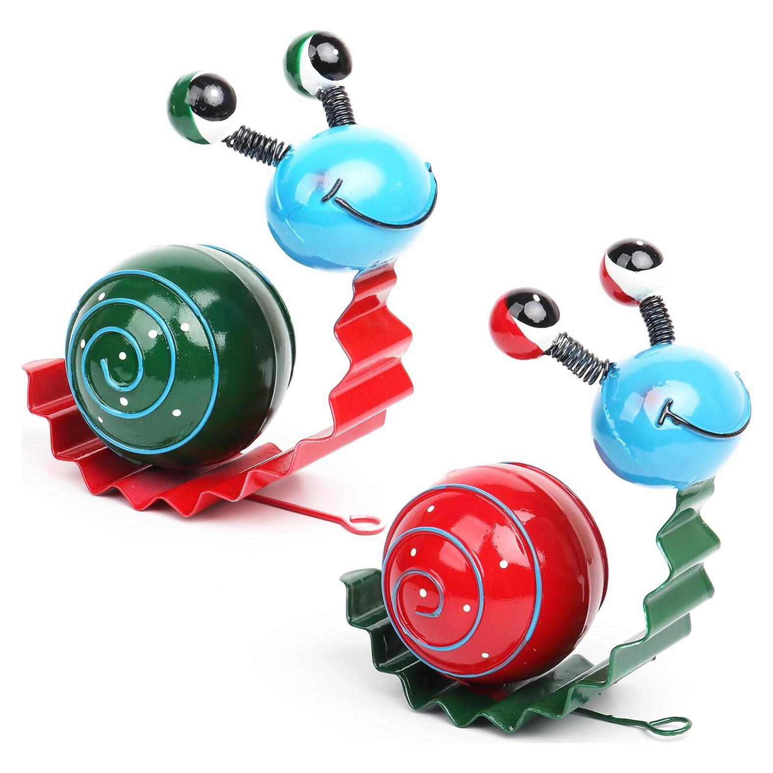 Decoración de Jardín Caracol Metal Set 2 Rojo Verde Cruis Cuka