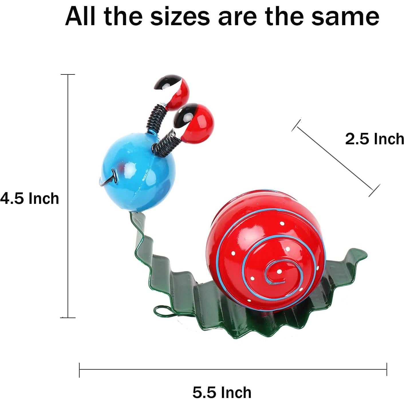 Decoración de Jardín Caracol Metal Set 2 Rojo Verde Cruis Cuka