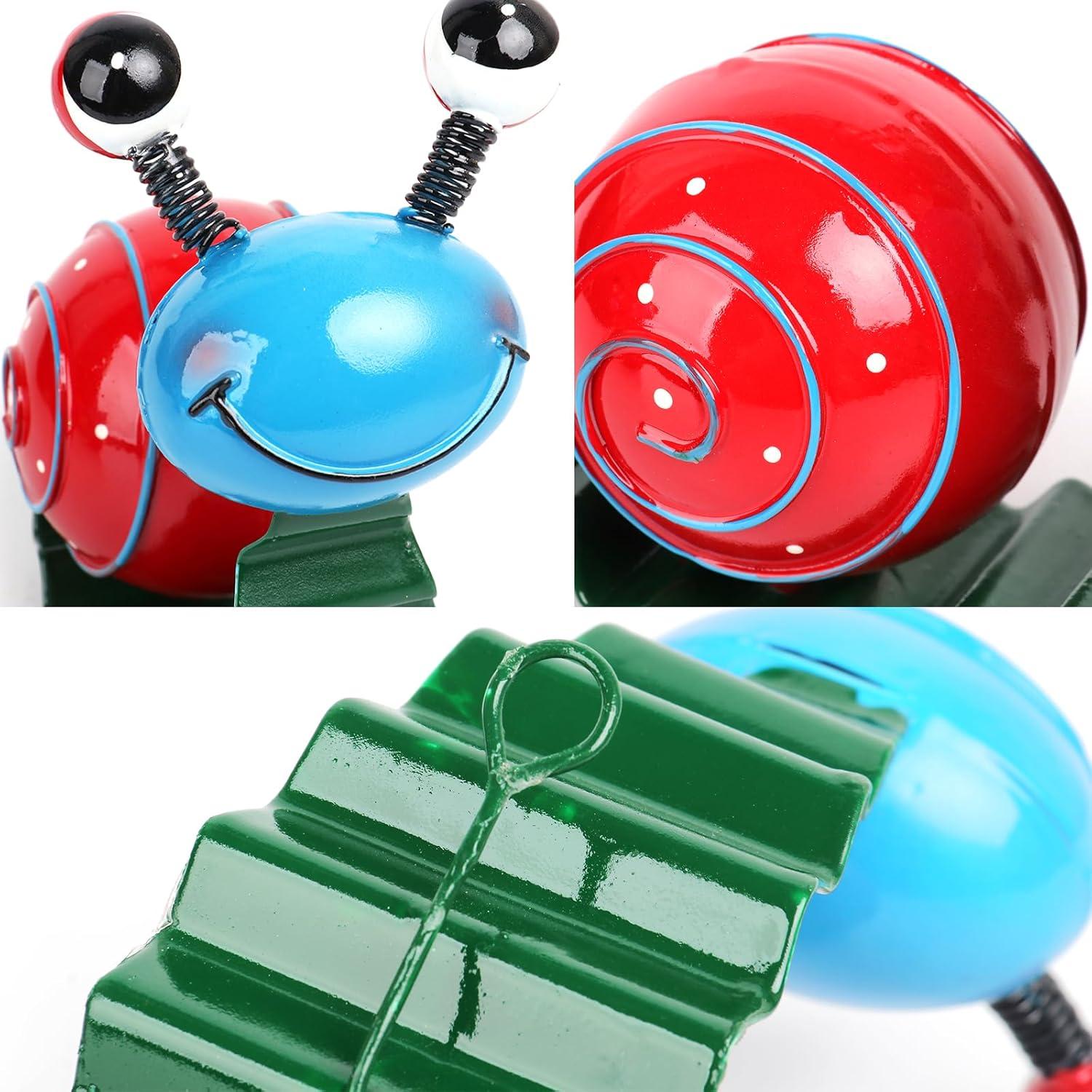 Decoración de Jardín Caracol Metal Set 2 Rojo Verde Cruis Cuka