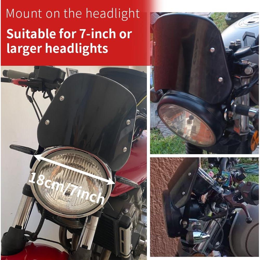 Deflector de Viento Universal KICRY para Motocicleta 24x19 cm