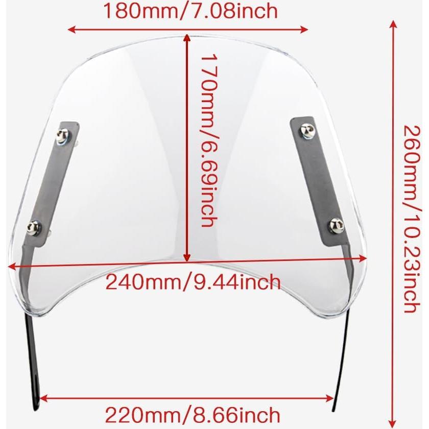 Deflector de Viento Universal KICRY para Motocicleta 24x19 cm