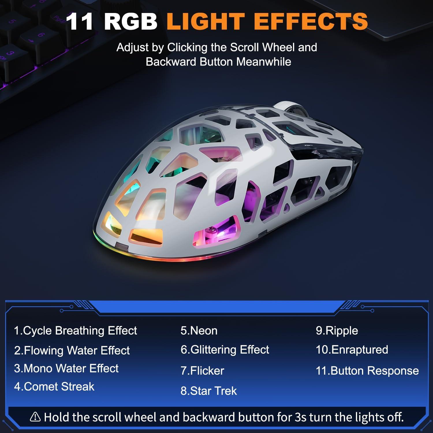 Ratón Gaming YPBDAN KM-2 Inalámbrico RGB 11 Luces