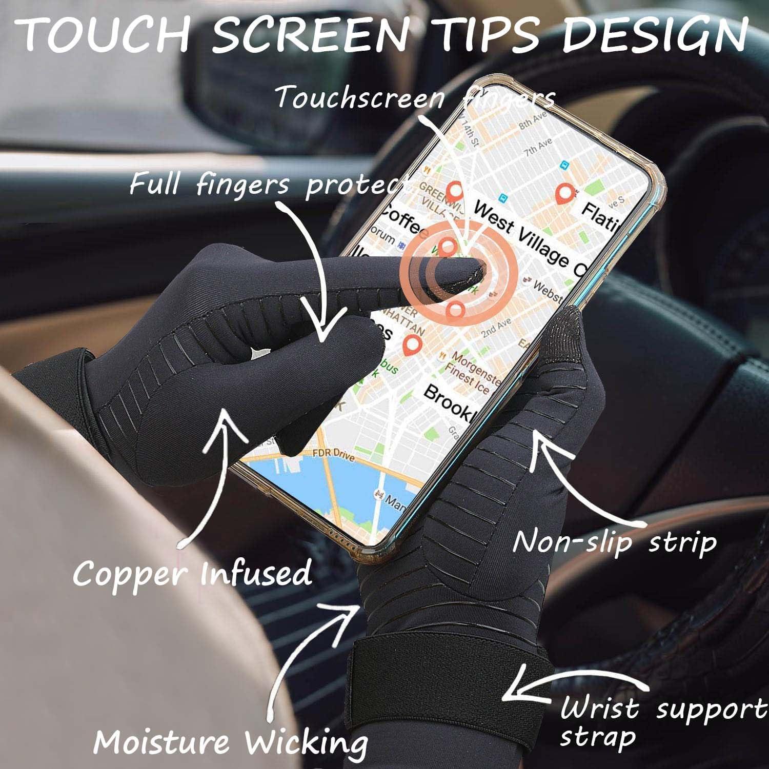 Guantes de Artritis de Cobre Semikk con Correa Ajustable