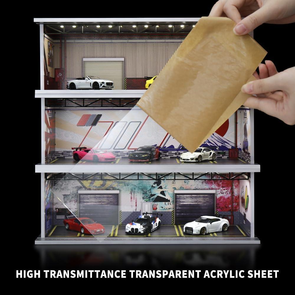 Caja de Exhibición para Modelos 1:64 G-FANS con LED y Acrílico