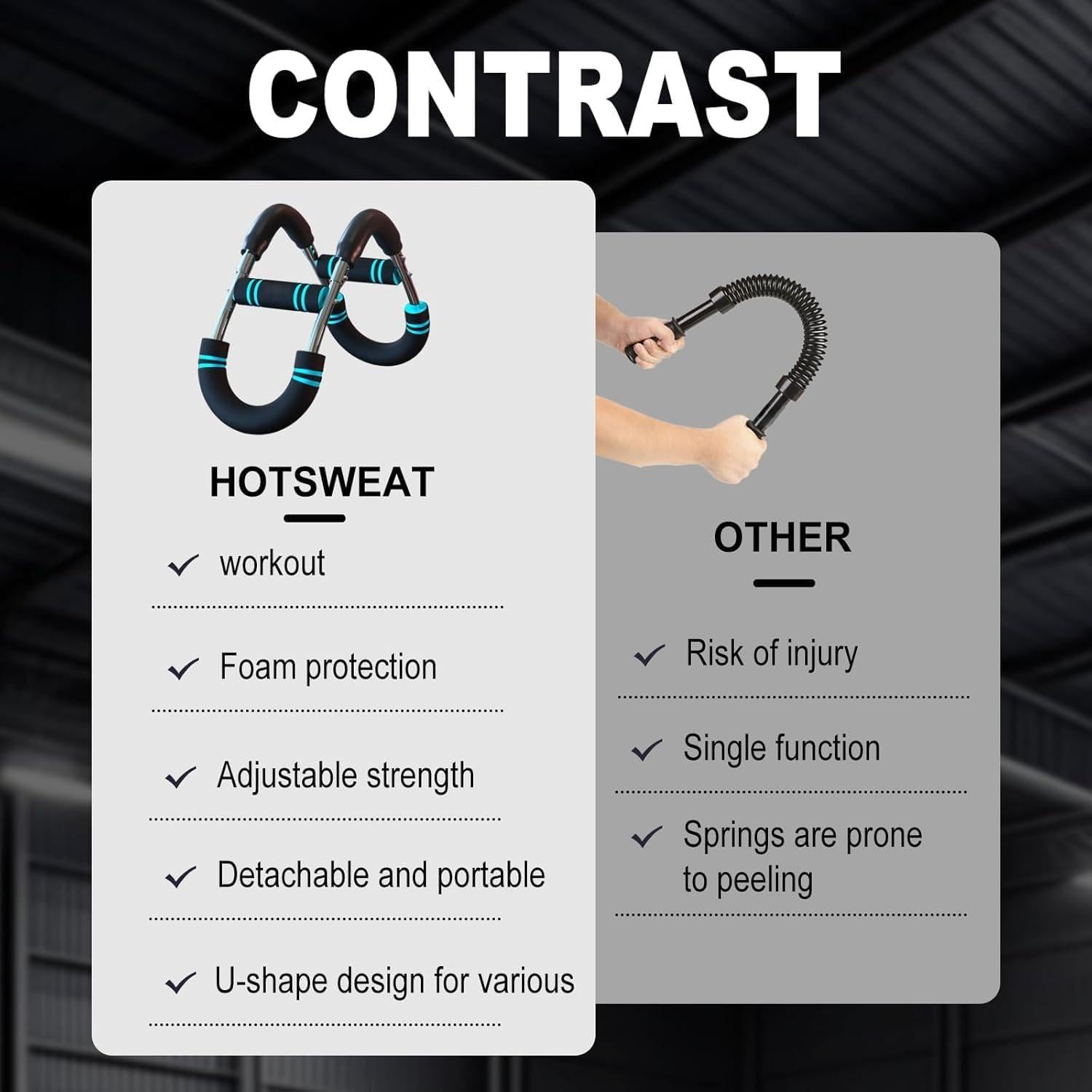 Ejercitador de Brazos HOTSWEAT, Barra de Potencia 60-90 lbs