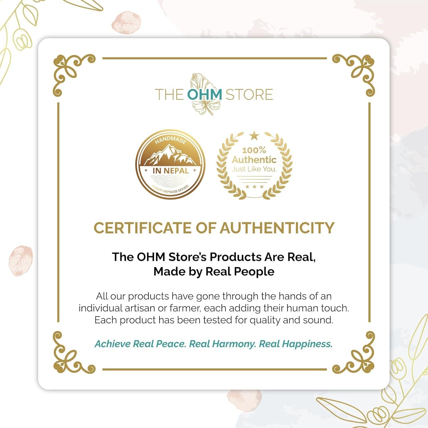 Ohm Store Tibetan Mantra Tingsha Bells with Blue Case- Handcrafted Meditation Accessory for Mindfulness, Yoga, and Sound Healing