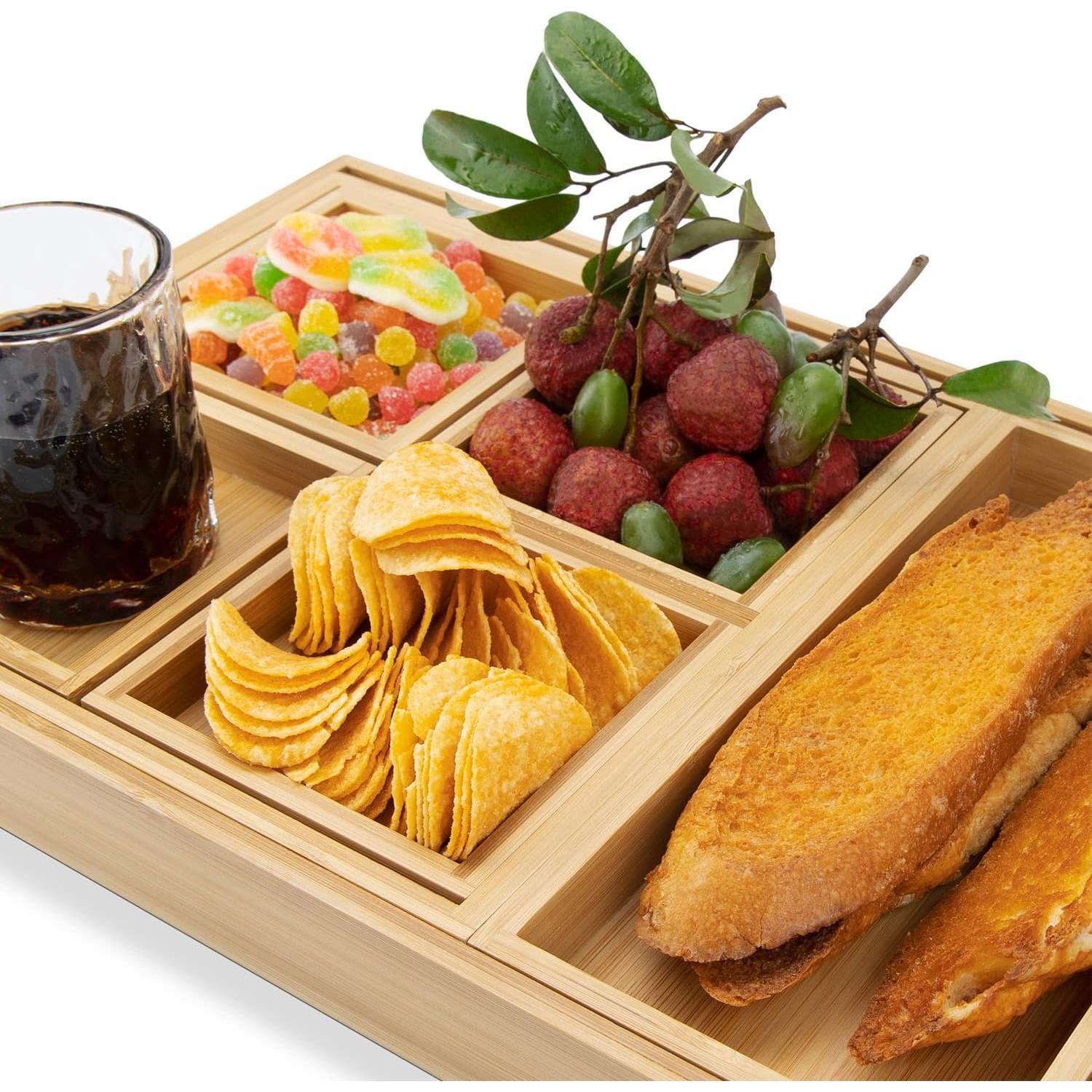 Set de 7 Bandejas de Madera Yangbaga - Multifuncionales y Apilables