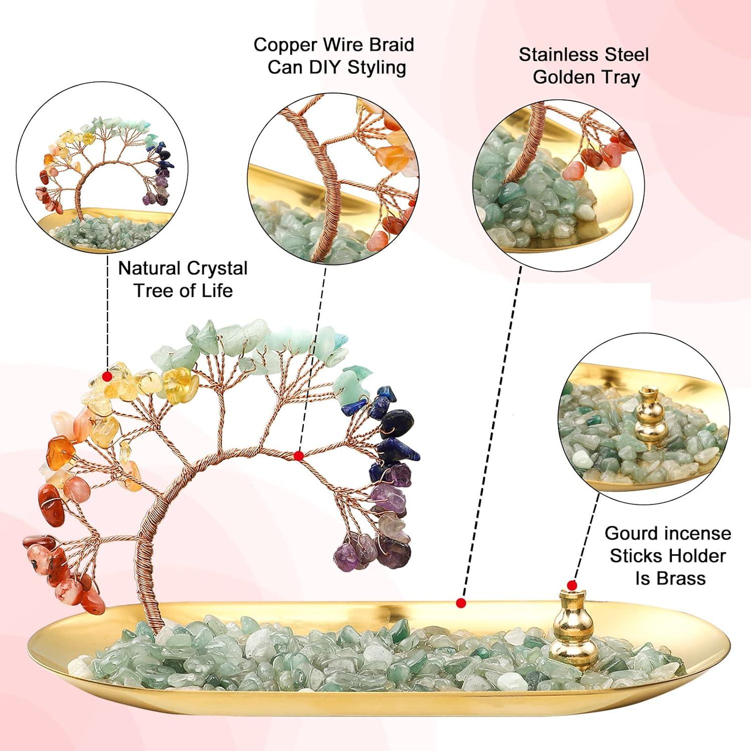 Soporte de Incienso CYYKDA 7 Chakras Cristal Natural