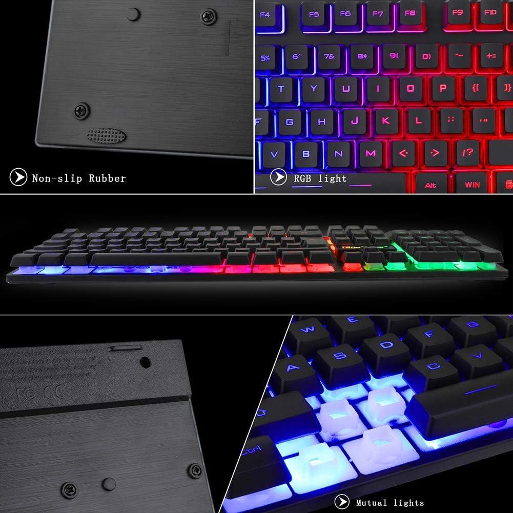 Combo Teclado Gaming RGB BlueFinger + Ratón LED USB