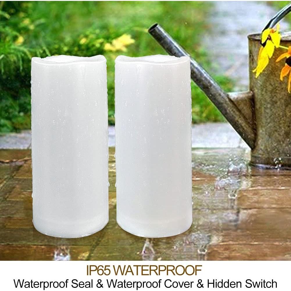 Paquete de 2 Velas LED de Pilar 7x15 cm Blancas con Control Remoto