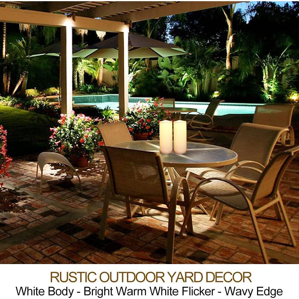 Paquete de 2 Velas LED de Pilar 7x15 cm Blancas con Control Remoto