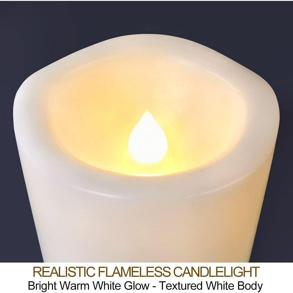 Paquete de 2 Velas LED de Pilar 7x15 cm Blancas con Control Remoto
