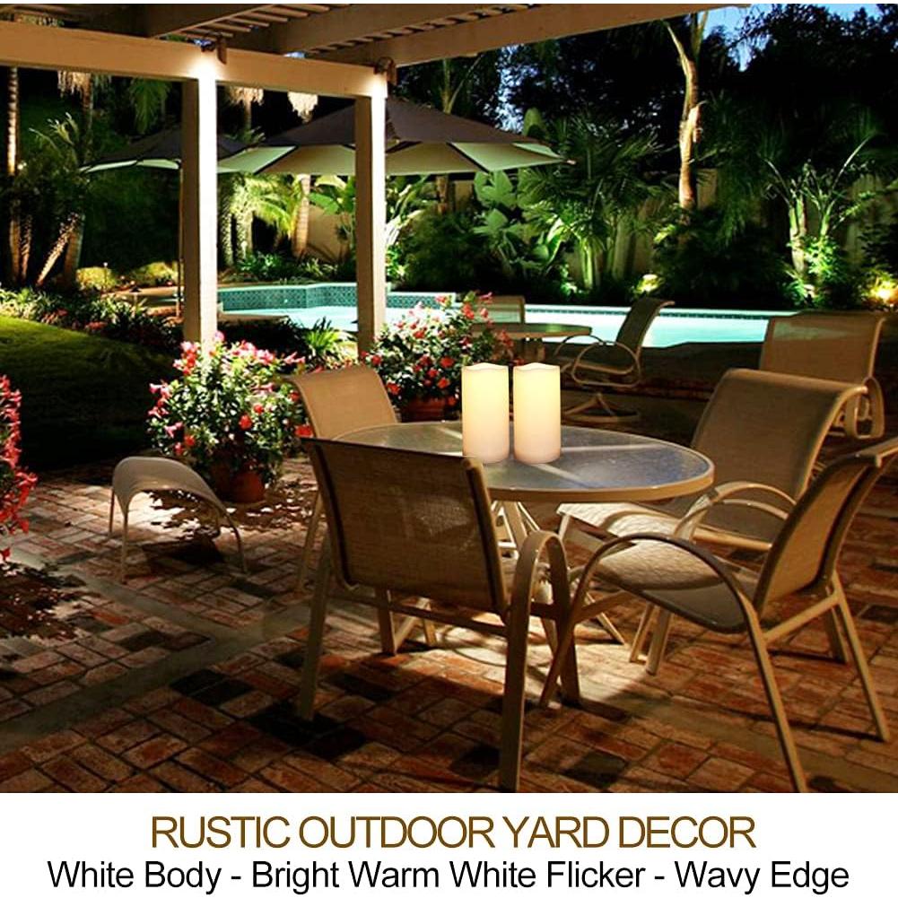 Paquete de 2 Velas de Pilar LED Blancas 3x15 cm IP65