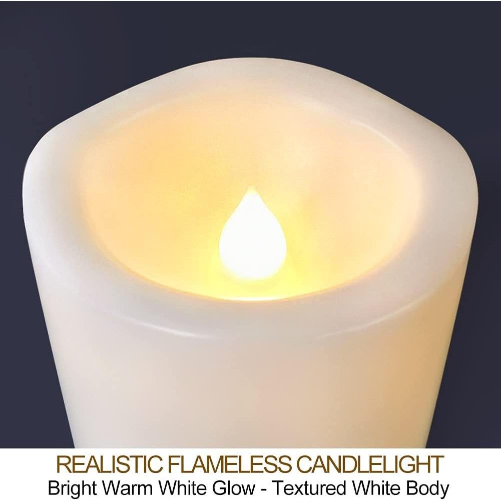Paquete de 2 Velas de Pilar LED Blancas 3x15 cm IP65