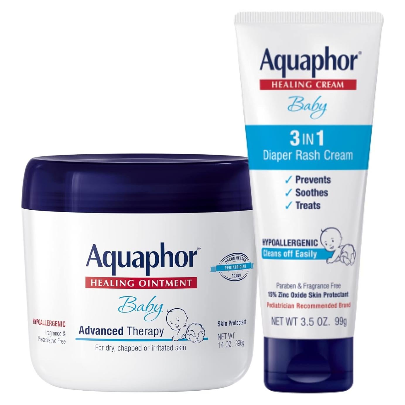 Set Cuidado Piel Bebés Aquaphor 14 oz + Crema 3.5 oz