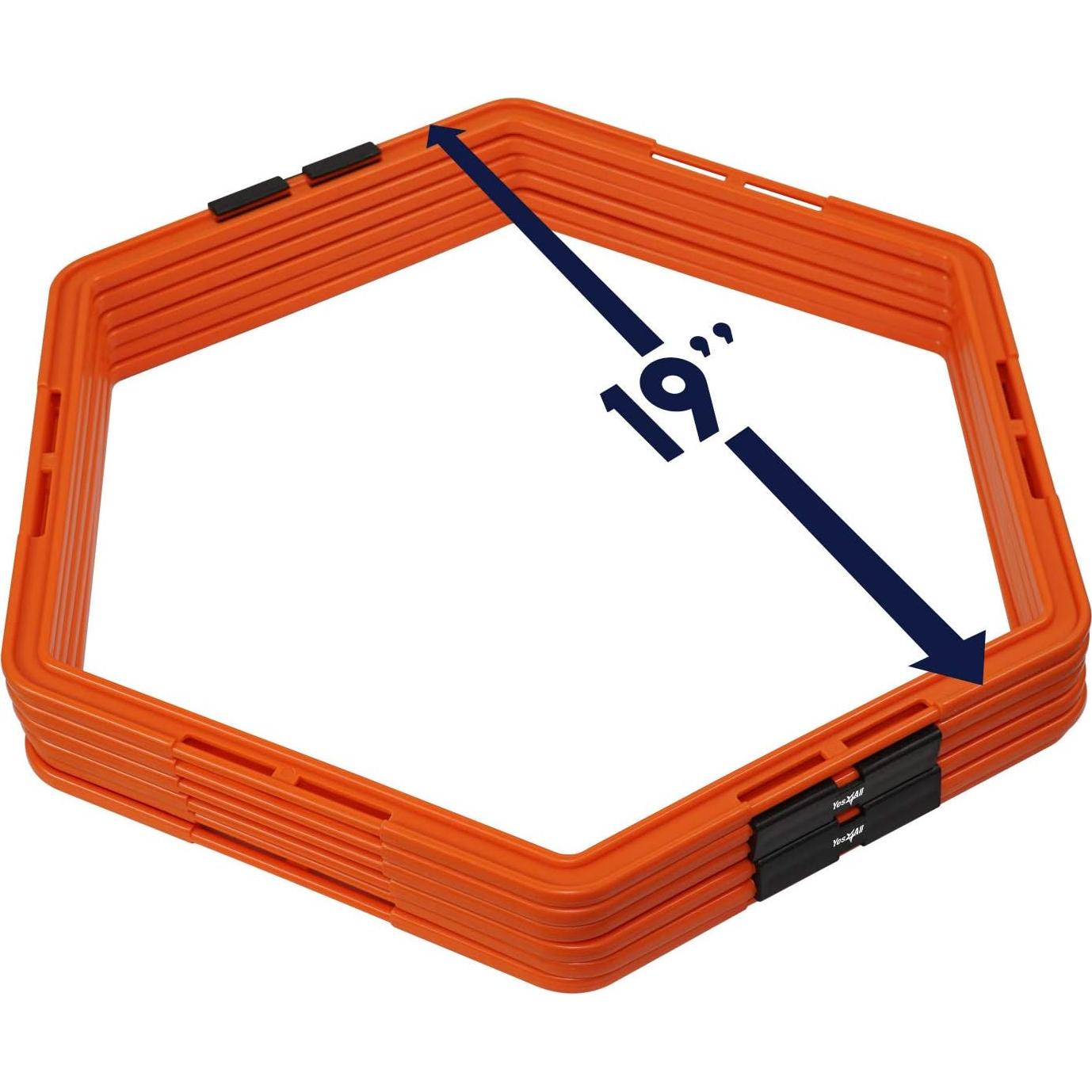 Anillos de Agilidad Hexagonales Yes4All U99M - 6 Piezas Naranja