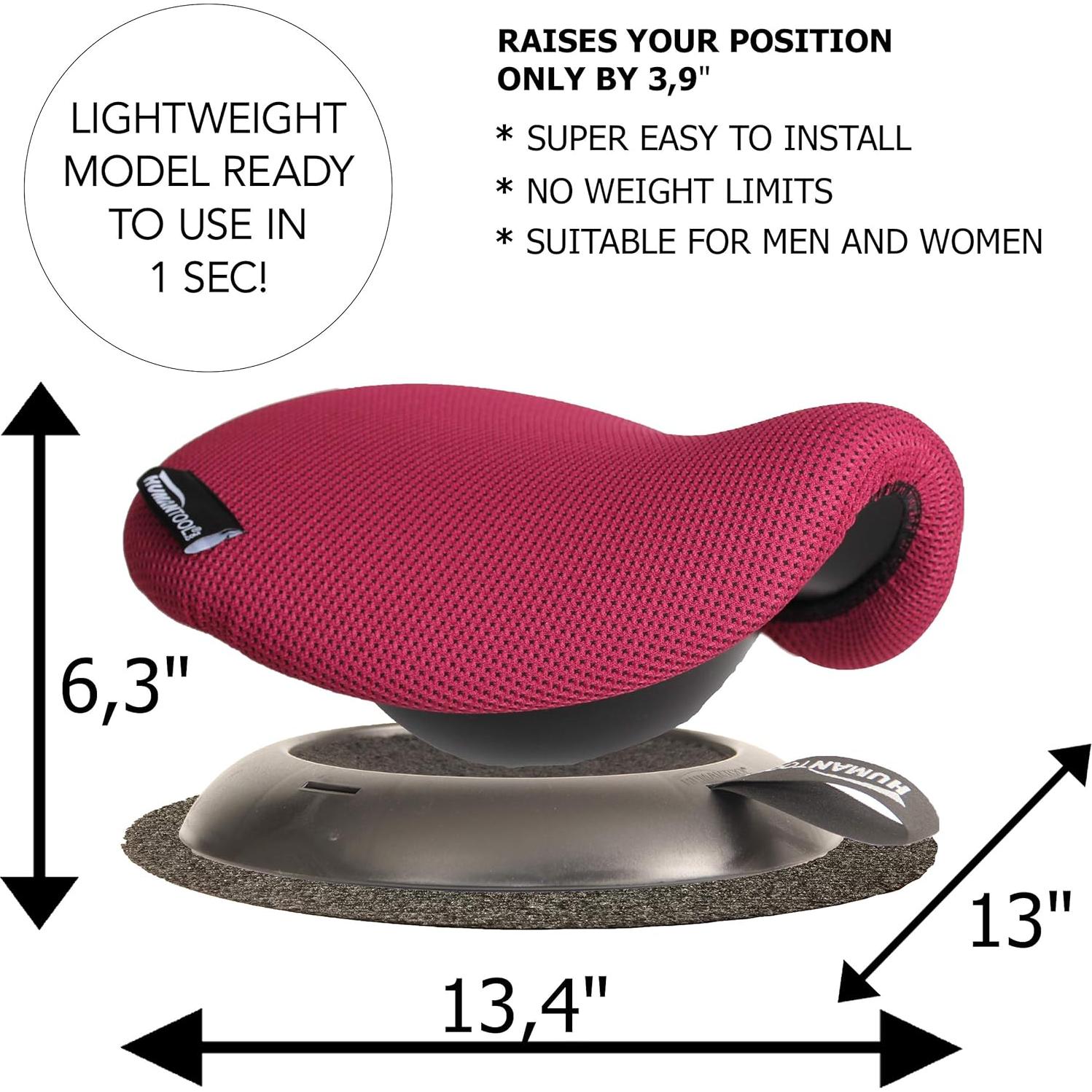 Silla de Montura Ergonómica Human Tool Rosa - Compacta y Portátil