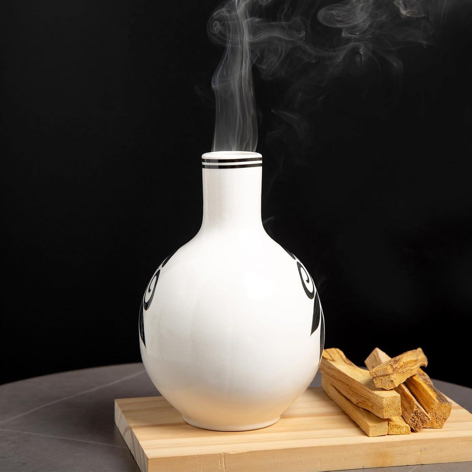 Soporte de Palo Santo Cerámica MOUGIGI 12.7cm Negro y Blanco