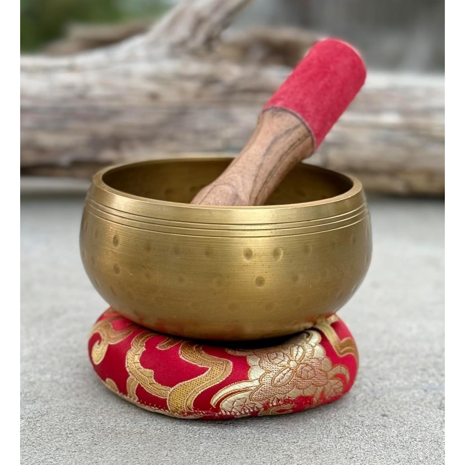 Cuenco Cantante Tibetano DharmaObjects Mediano con Martillo y Cojín