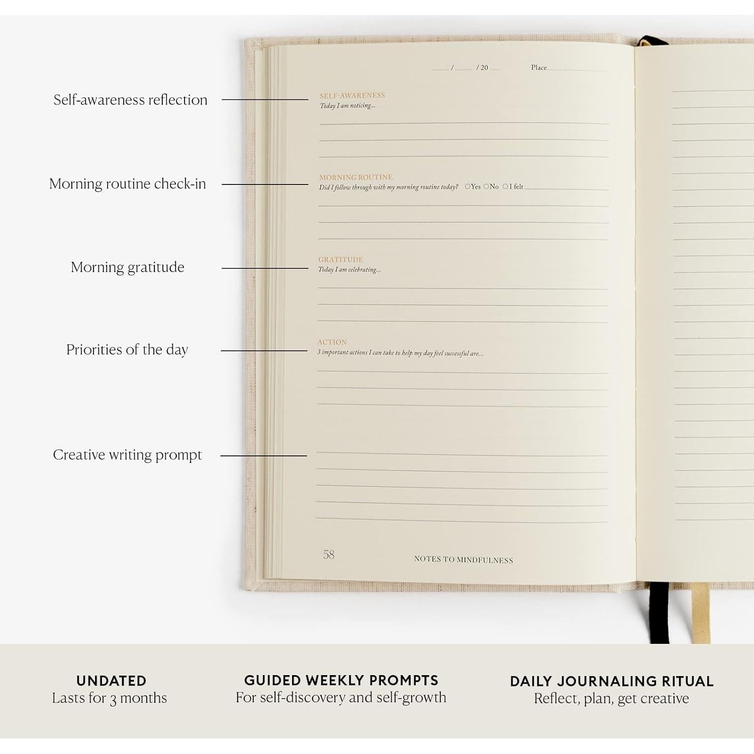 Diario de Mindfulness Intelligent Change Lino 12.7x20.3 cm