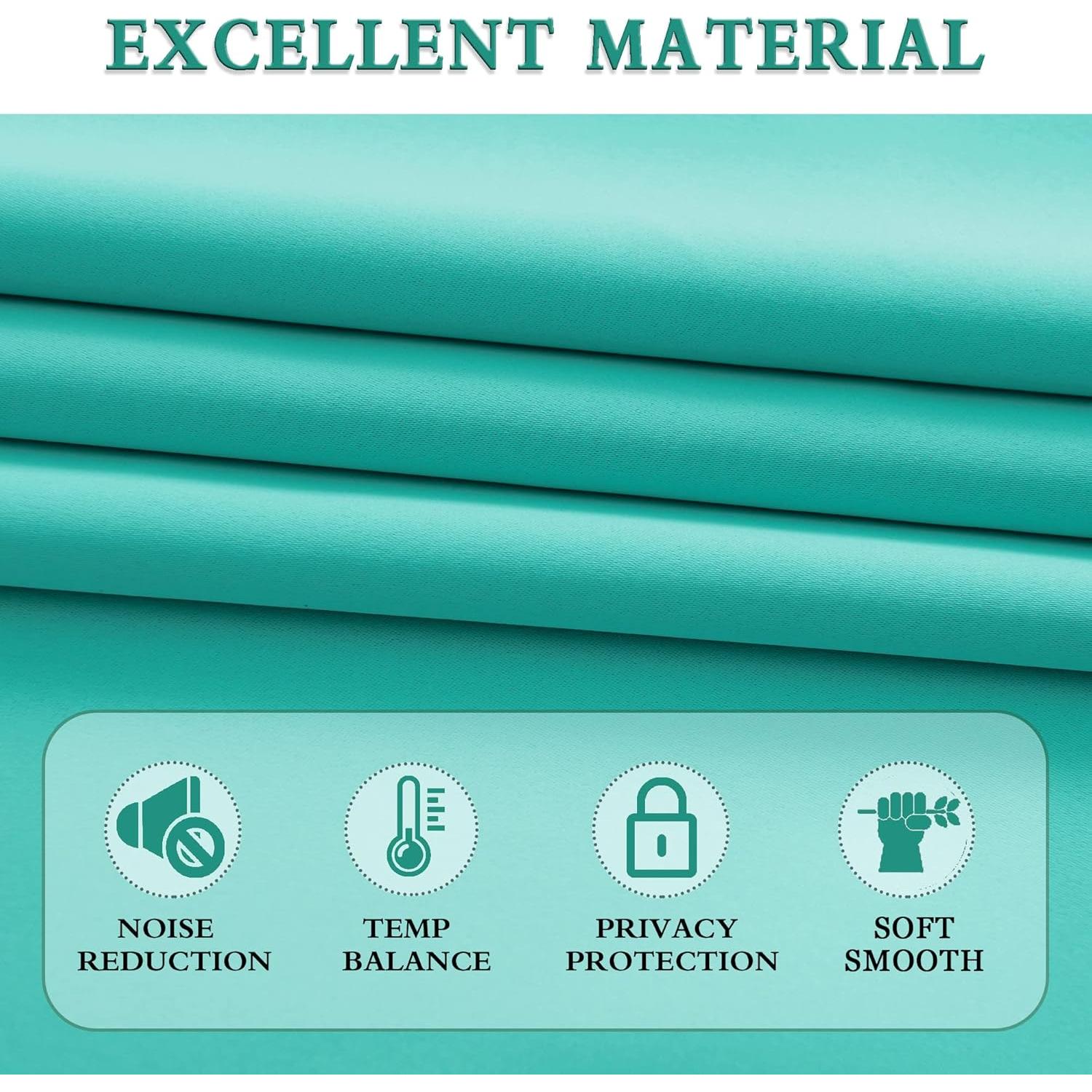 Cortina Opaca Turquesa DONREN 42x24 cm 2 Paneles