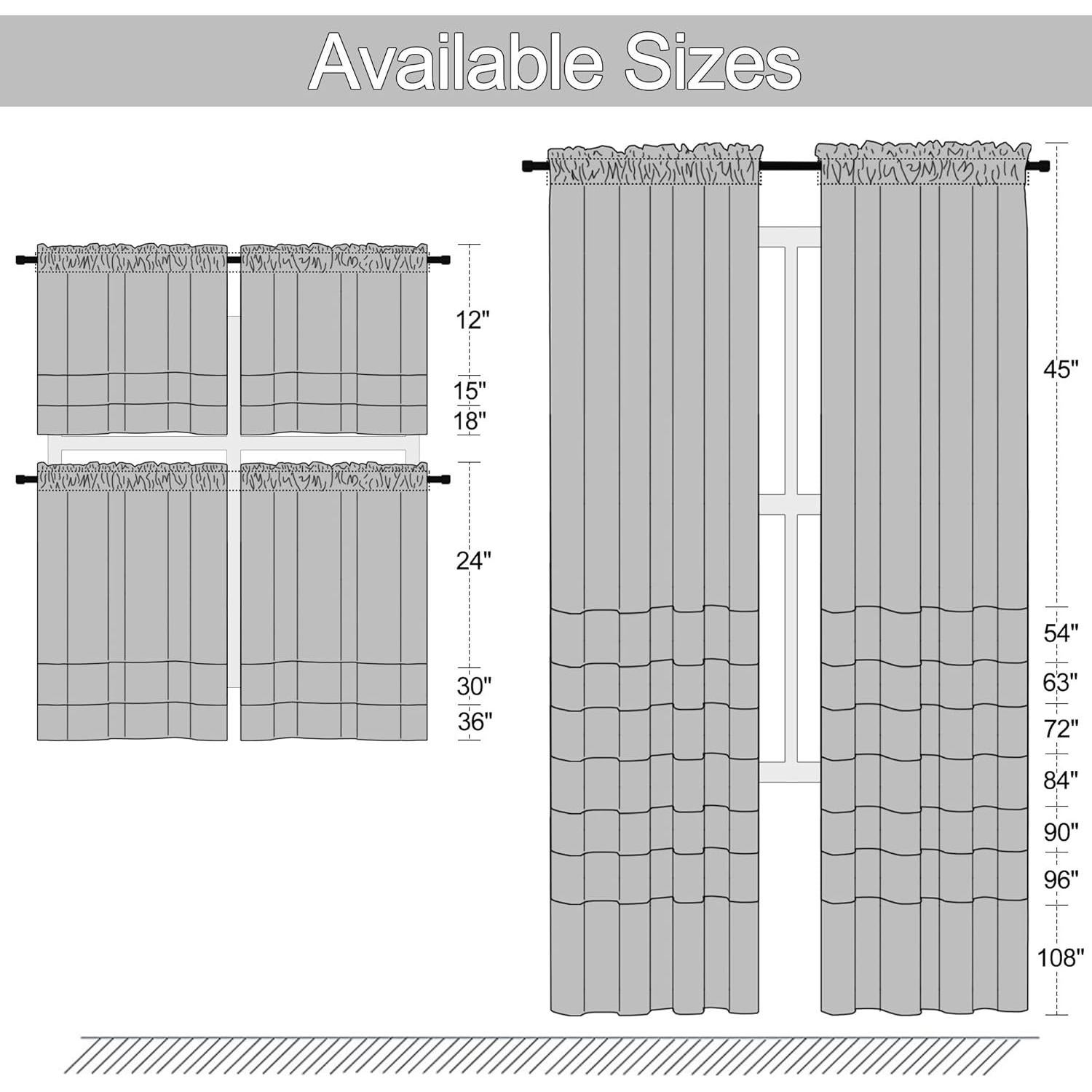 Cortinas Opacas DONREN 30x30 cm para Cocina - 2 Paneles