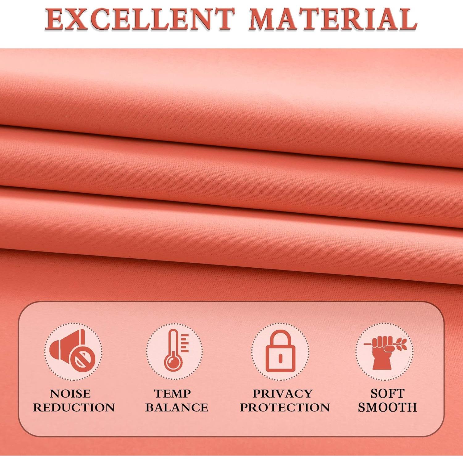 Cortinas Opacas DONREN Coral 30x60 cm 2 Paneles para Cocina