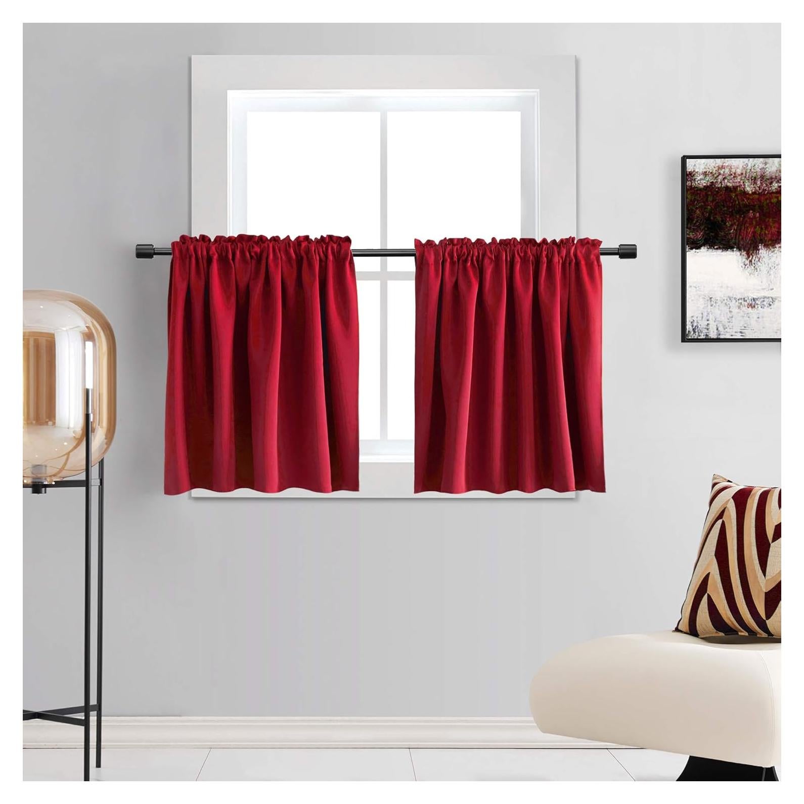 Cortinas Opacas DONREN Rojo 76 x 91 cm 2 Paneles
