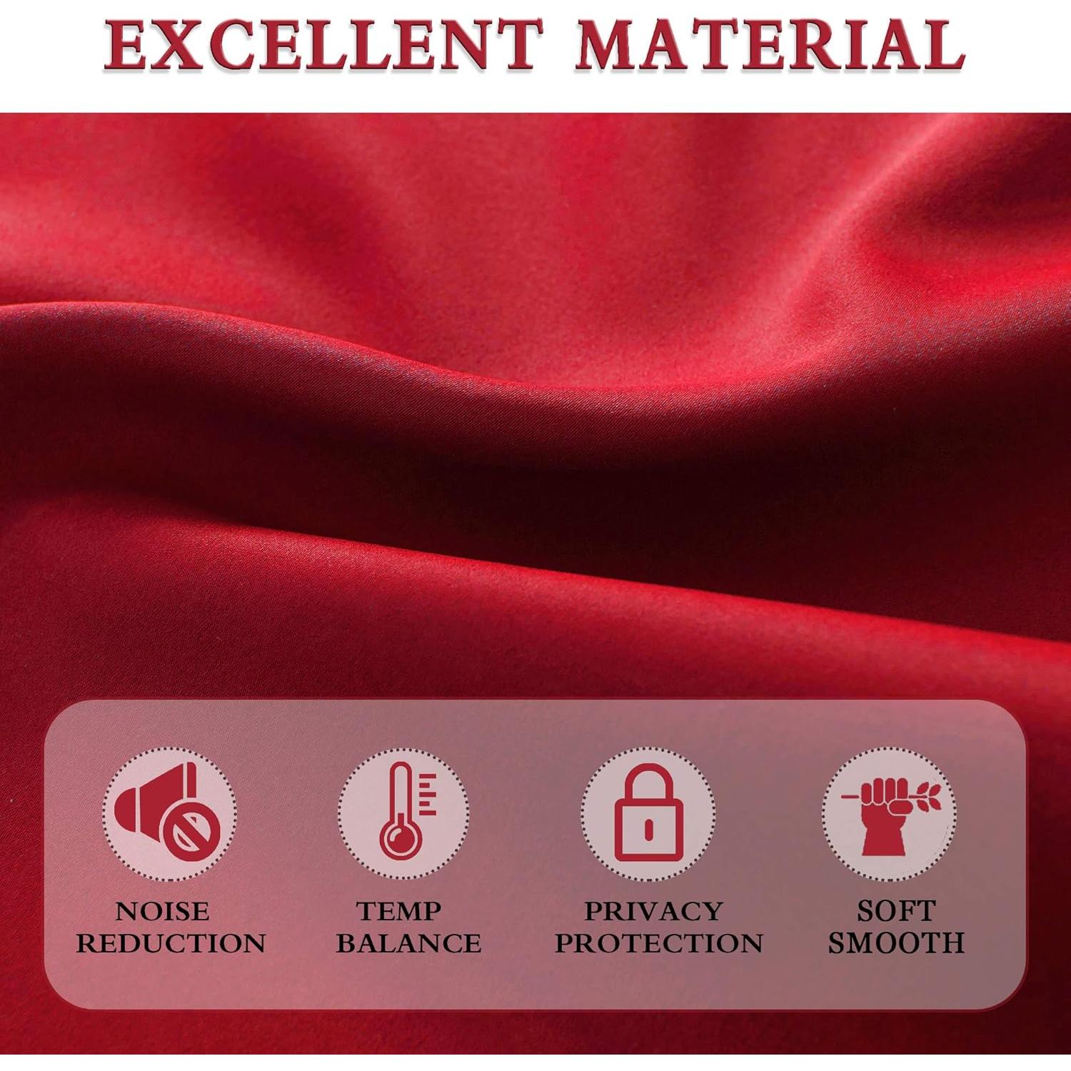 Cortinas Opacas DONREN Rojo 76 x 91 cm 2 Paneles