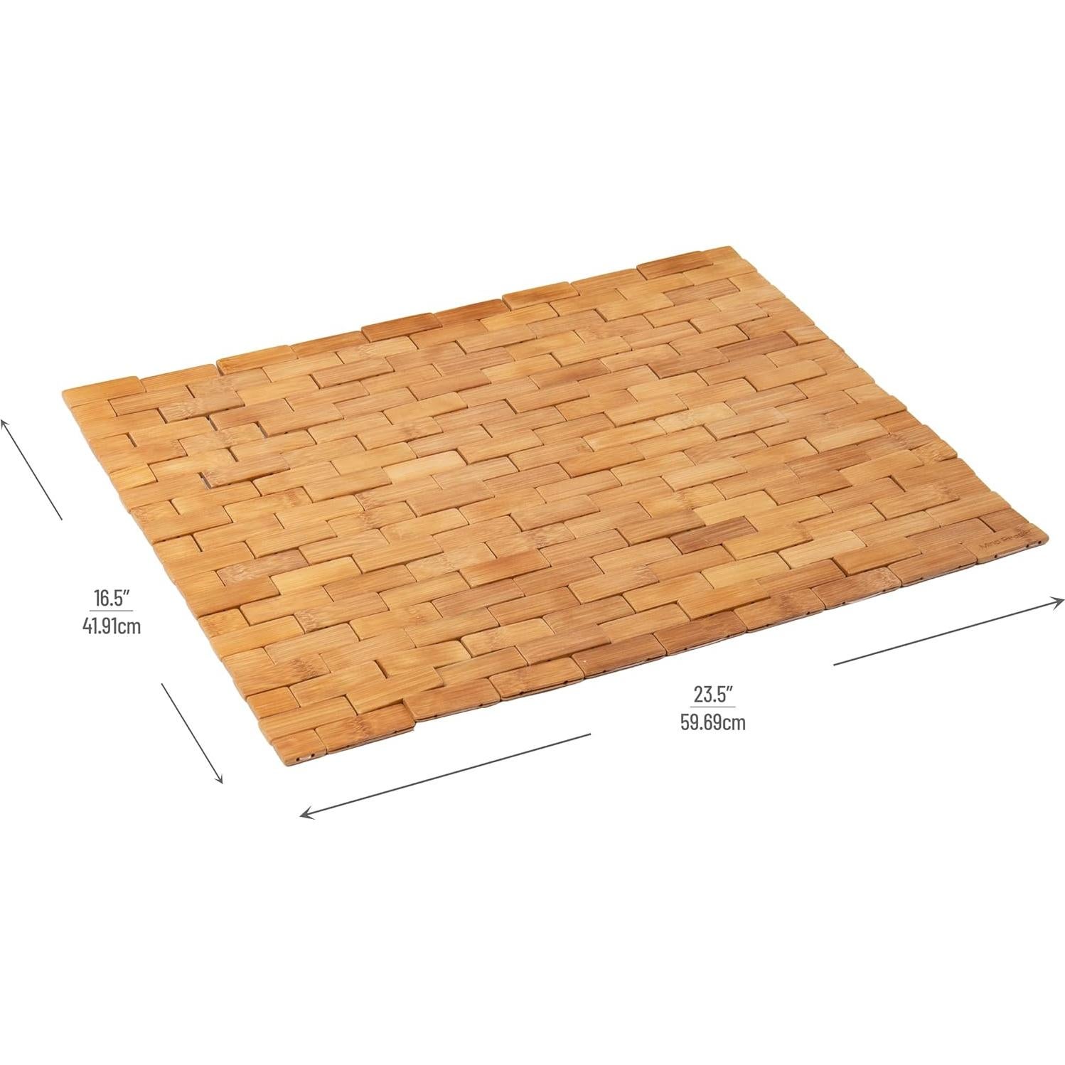 Alfombra de Baño Mind Reader de Bambú 59.7x41.9 cm Marrón