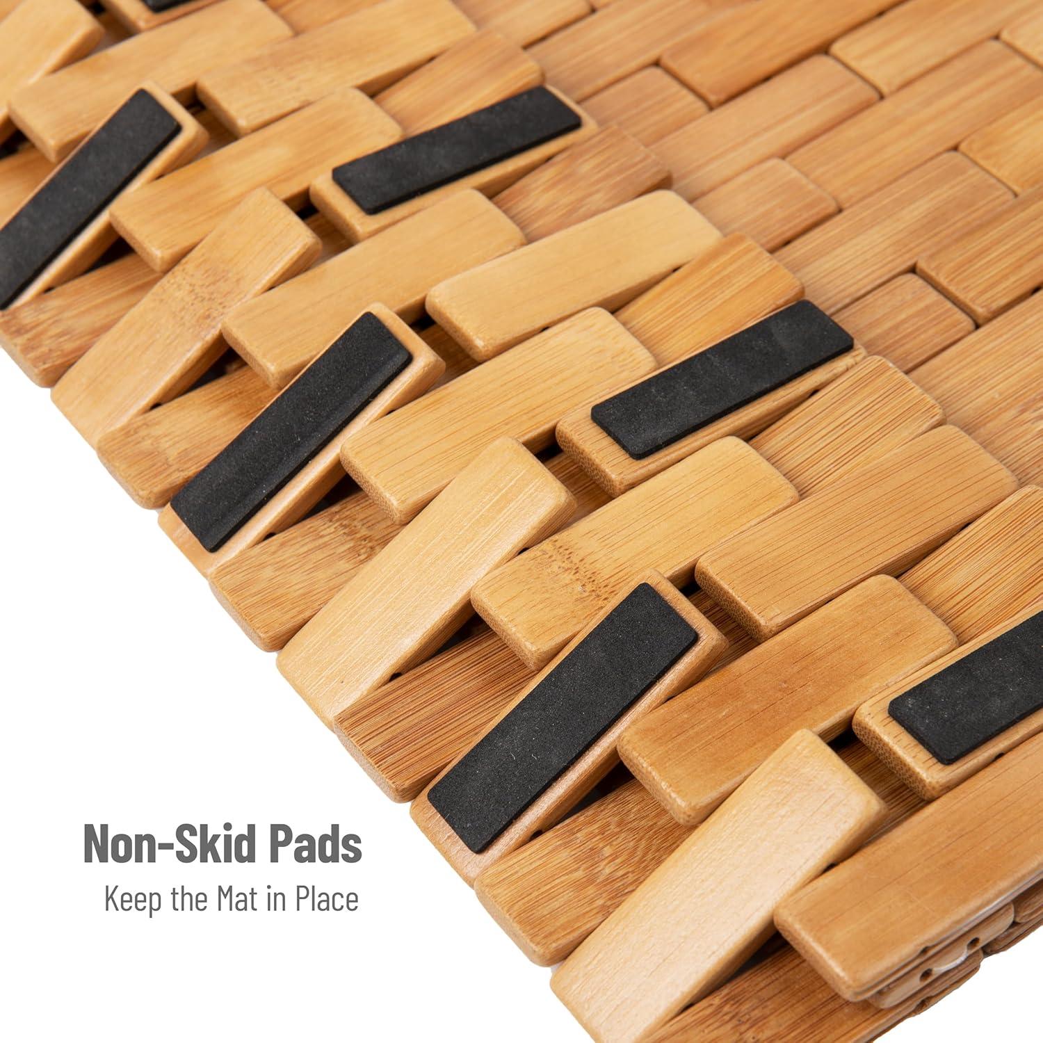 Alfombra de Baño Mind Reader de Bambú 59.7x41.9 cm Marrón