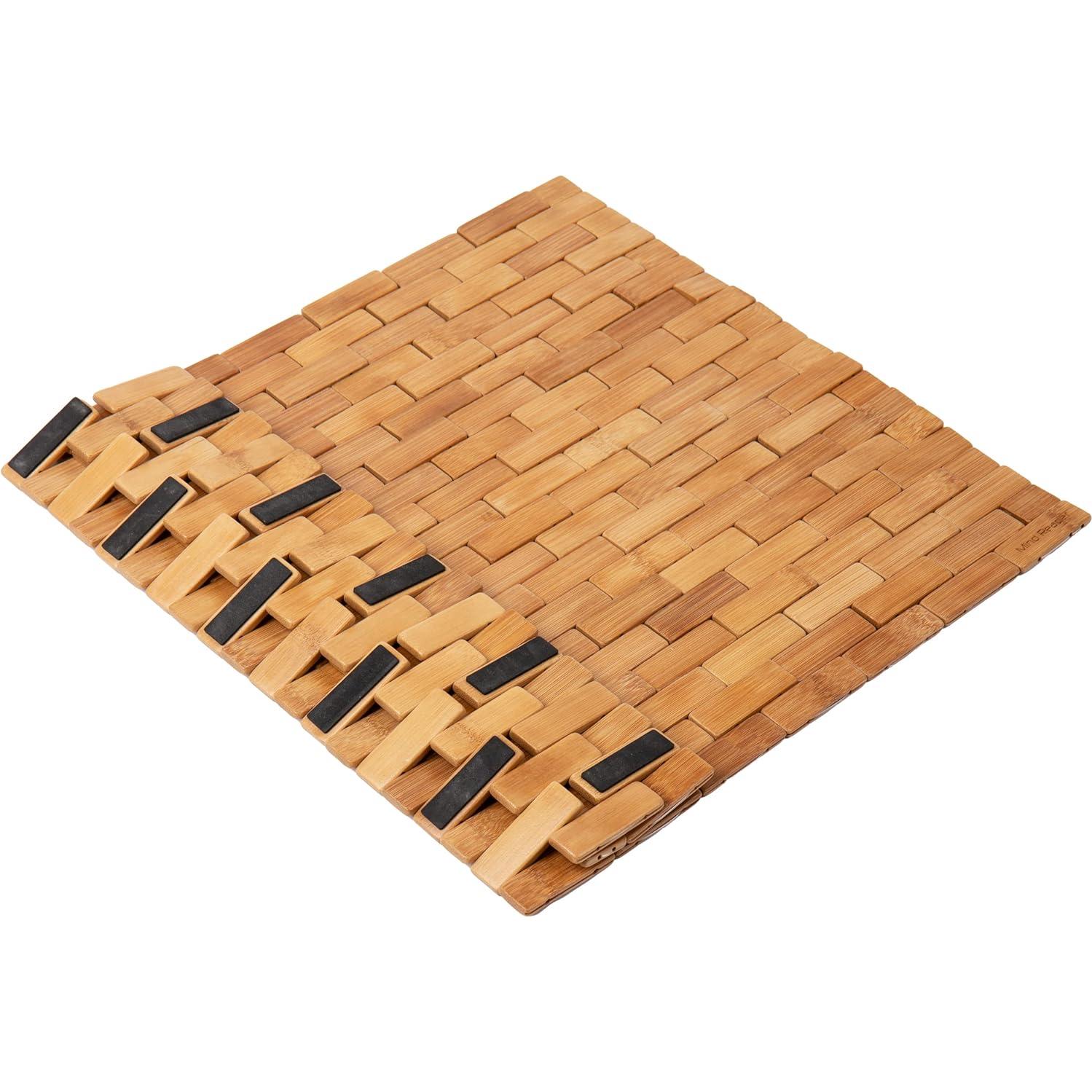 Alfombra de Baño Mind Reader de Bambú 59.7x41.9 cm Marrón