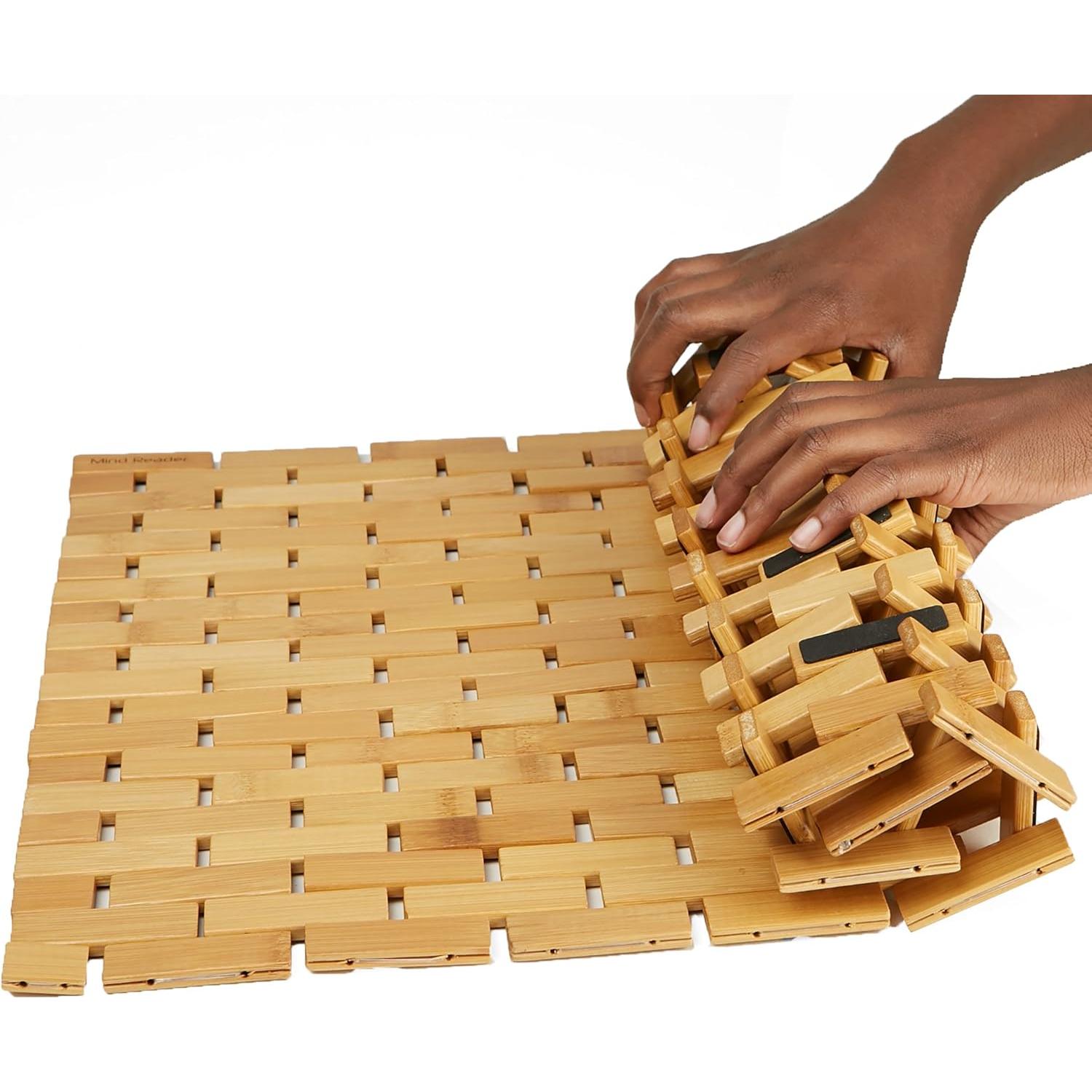 Alfombra de Baño Mind Reader de Bambú 59.7x41.9 cm Marrón