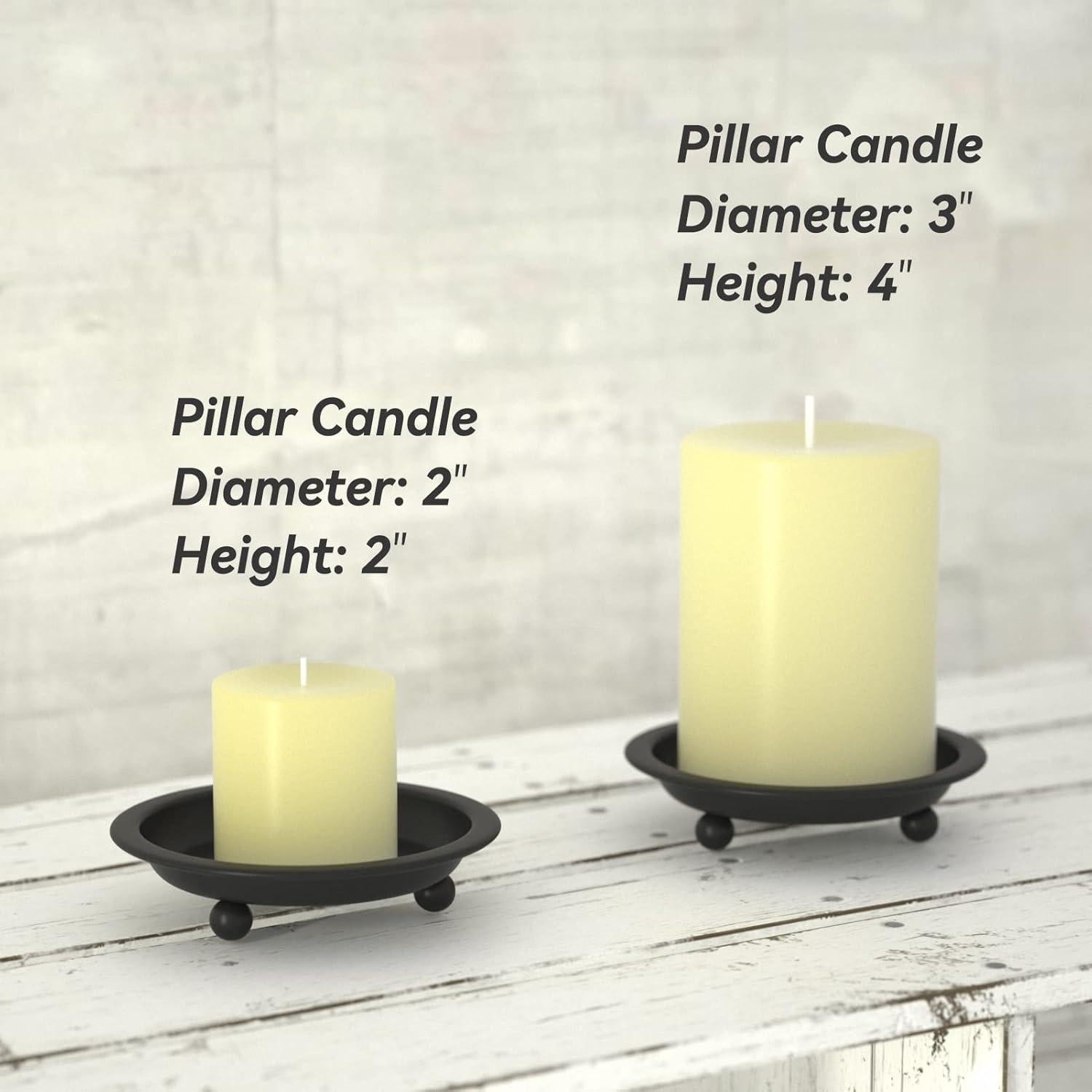 Juego de 2 Platos de Vela Thindolex Negro Mate 10.7cm