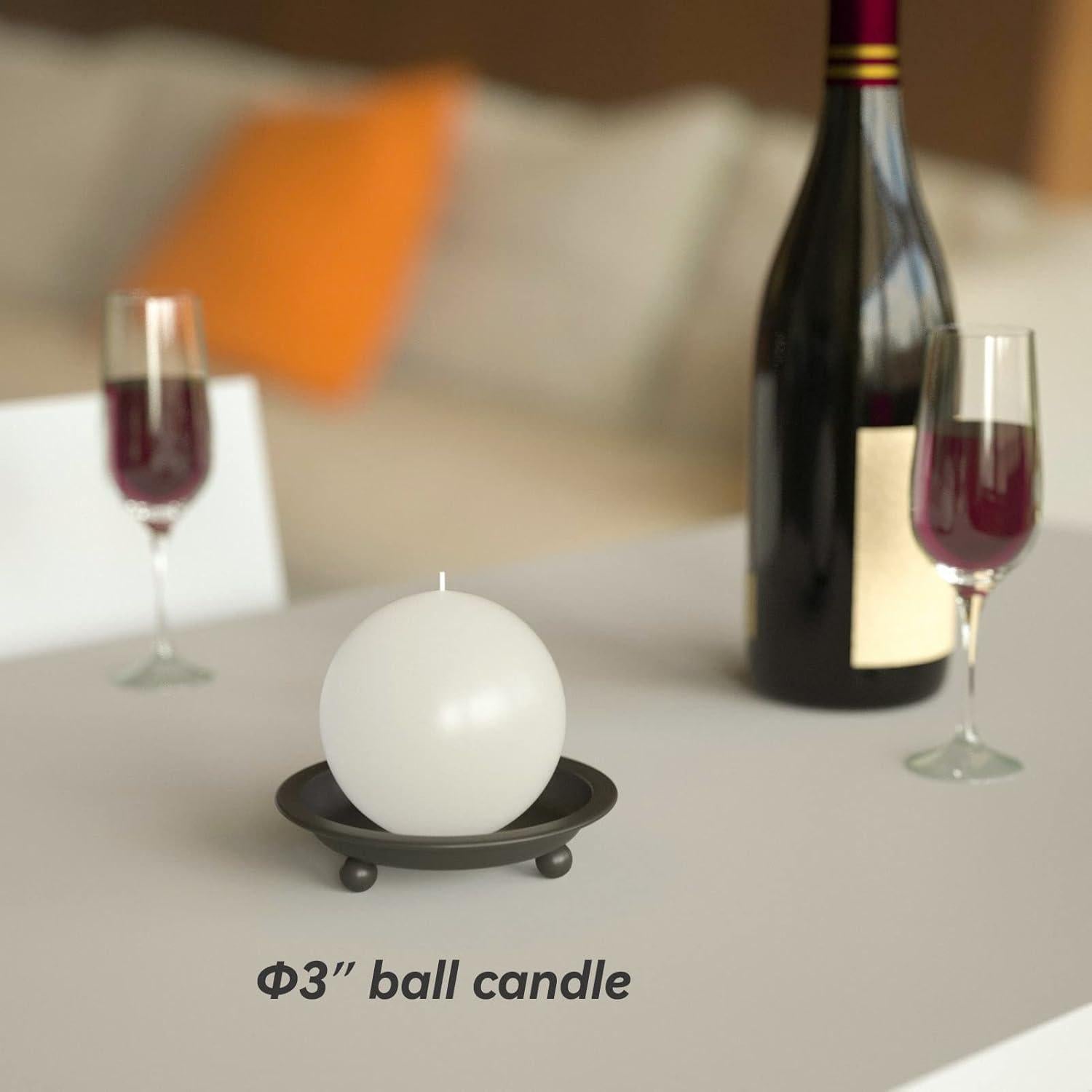 Juego de 2 Platos de Vela Thindolex Negro Mate 10.7cm