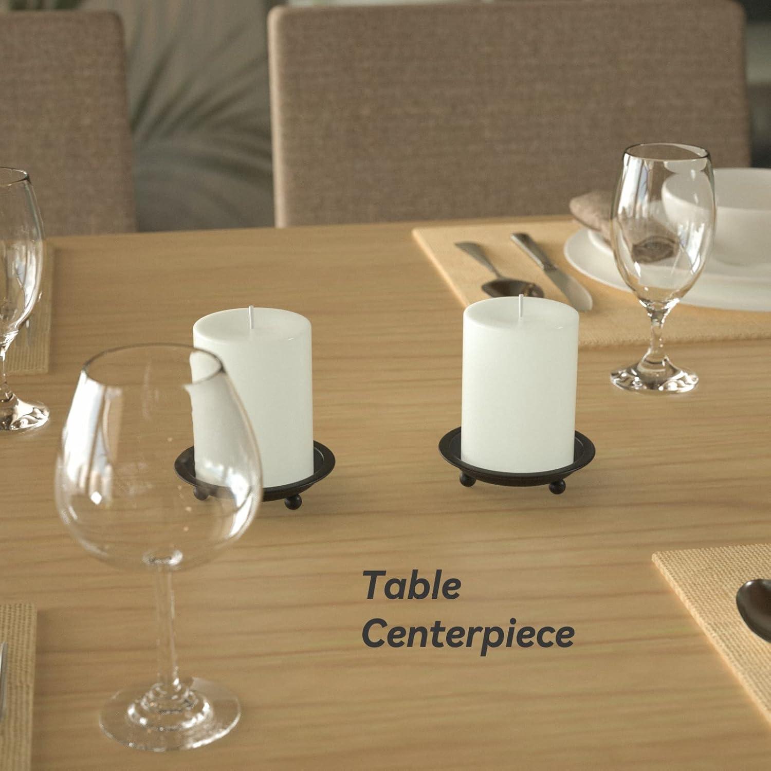 Juego de 2 Platos de Vela Thindolex Negro Mate 10.7cm