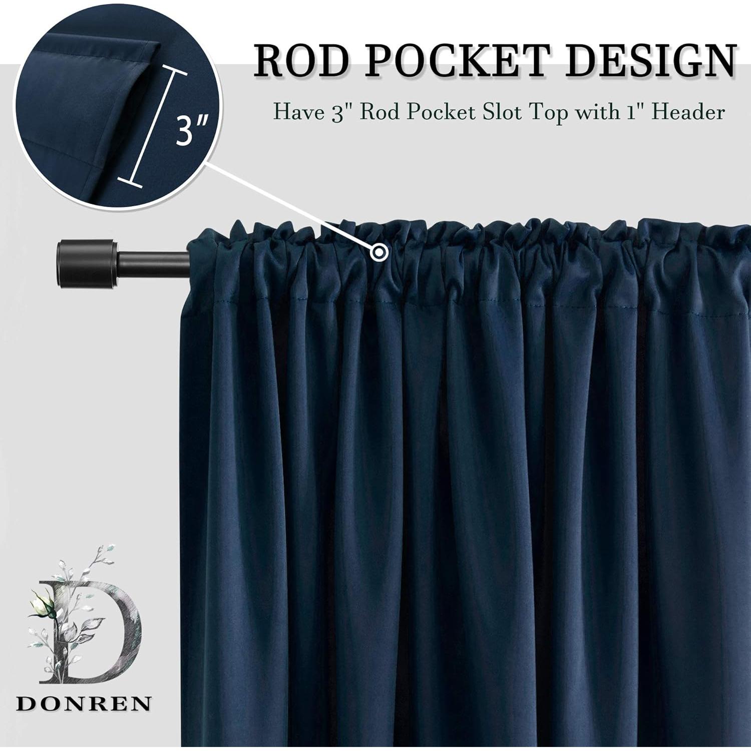 Cortinas Opacas DONREN Azul Marino 2 Paneles 75x75 cm