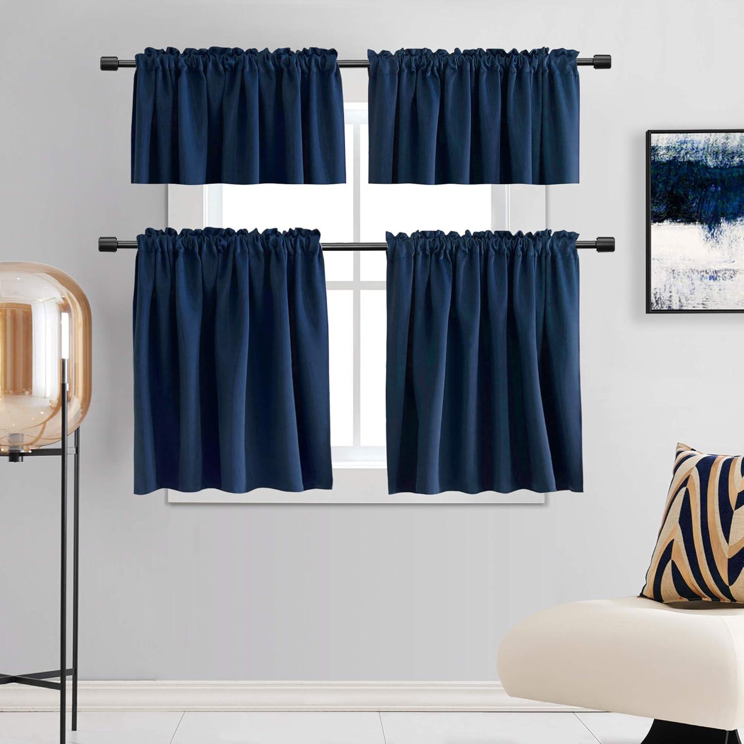 Cortinas Opacas DONREN Azul Marino 2 Paneles 75x75 cm