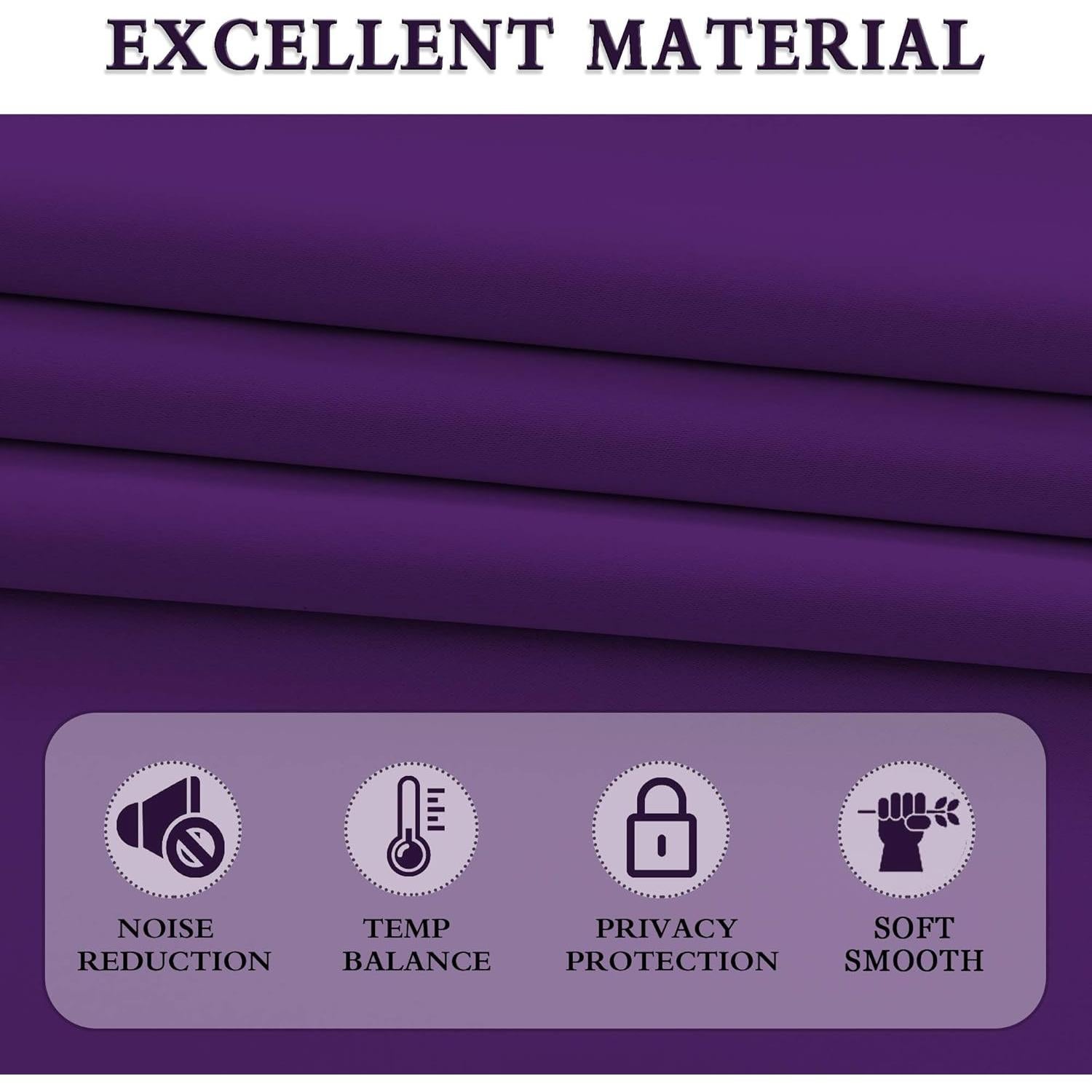 Cortinas Oscurecedoras DONREN 42x24 cm Púrpura Real 2 Paneles