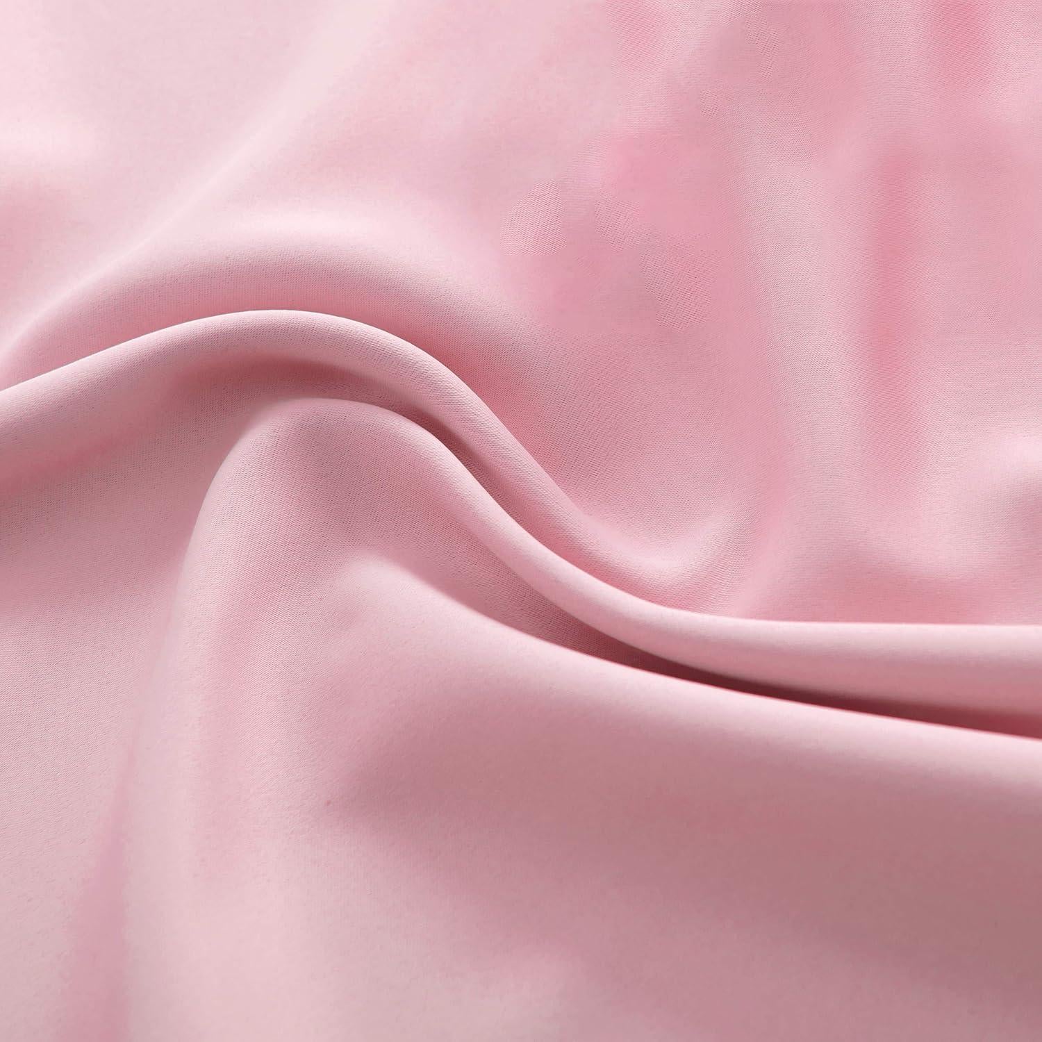 Cortinas Cortas Rosadas DONREN 2 Paneles Opacas 42x76cm