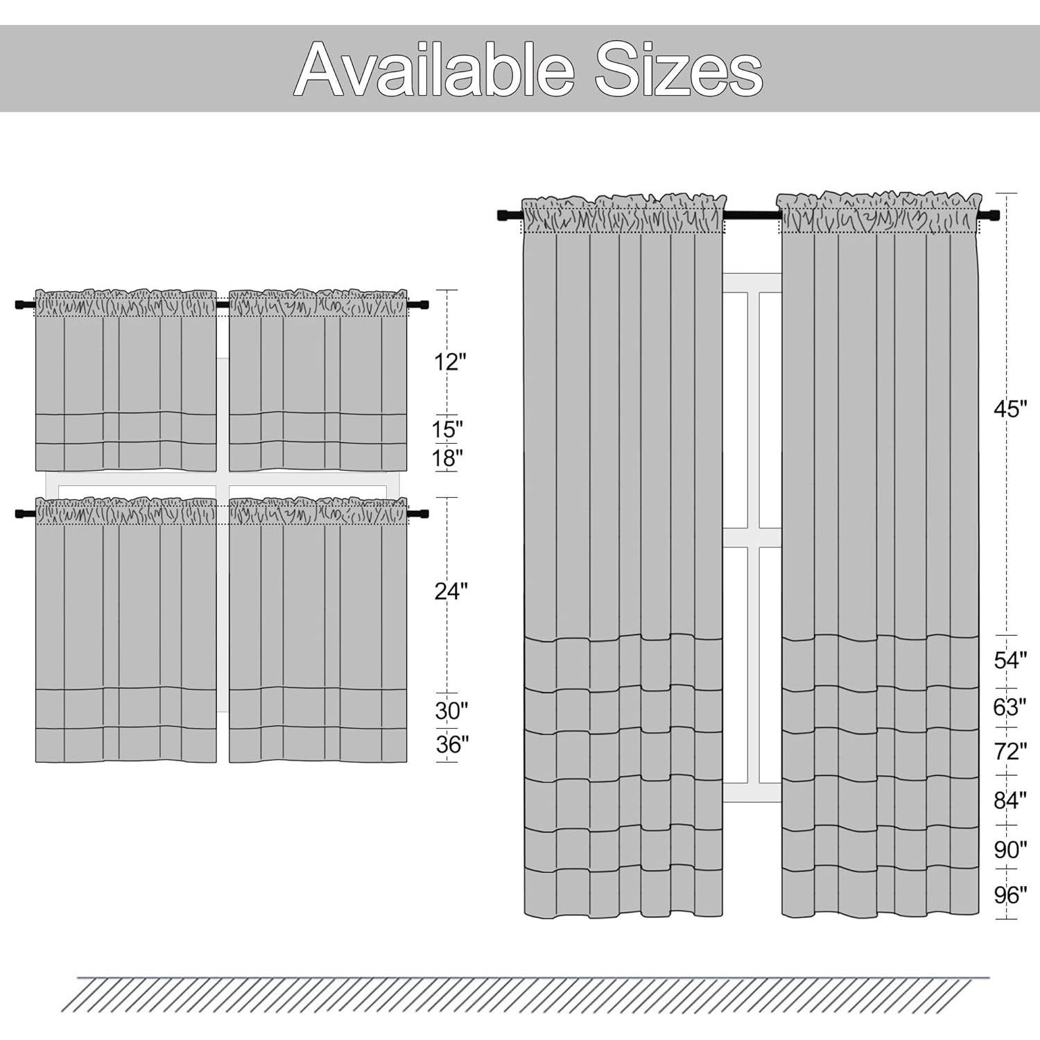 Cortinas Cortas Rosadas DONREN 2 Paneles Opacas 42x76cm