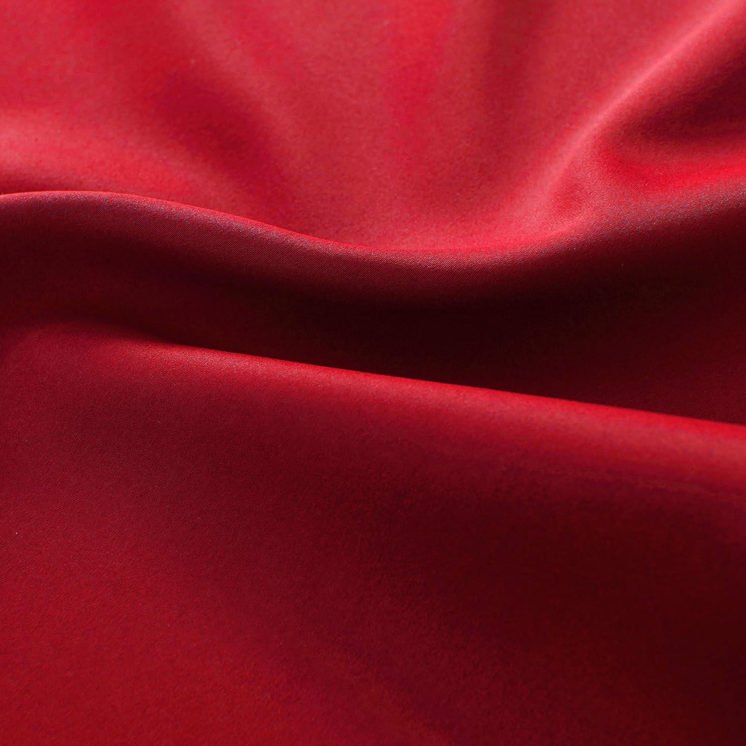 Cortinas Opacas DONREN Rojo 42x24 cm para Ventanas