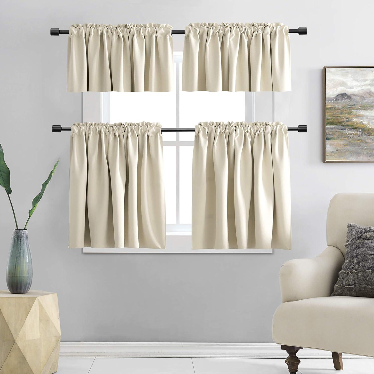 Cortinas DONREN 2 Paneles 107x76 cm Oscurecimiento Beige