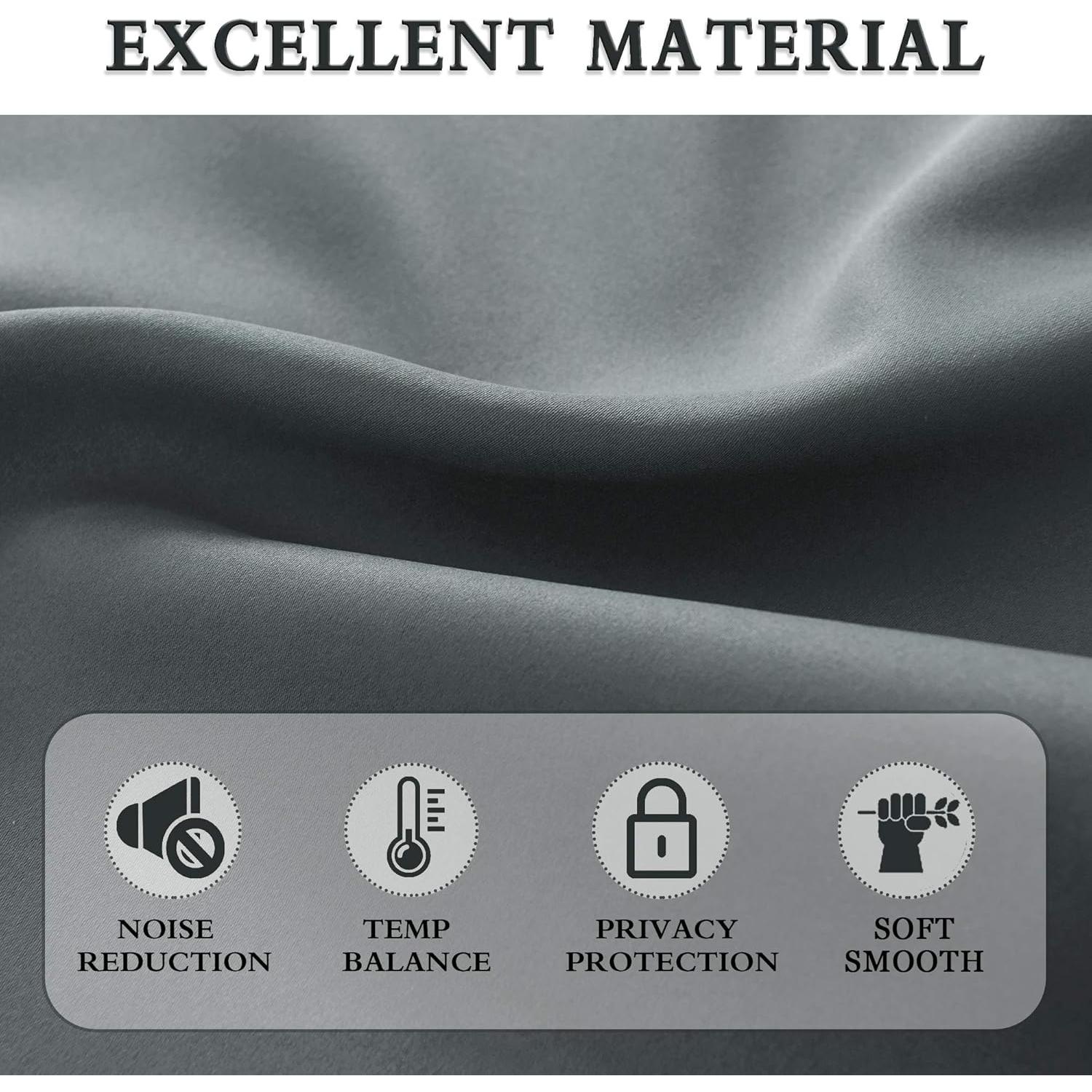 Cortinas Opacas DONREN Grises 2 Paneles 132x91 cm