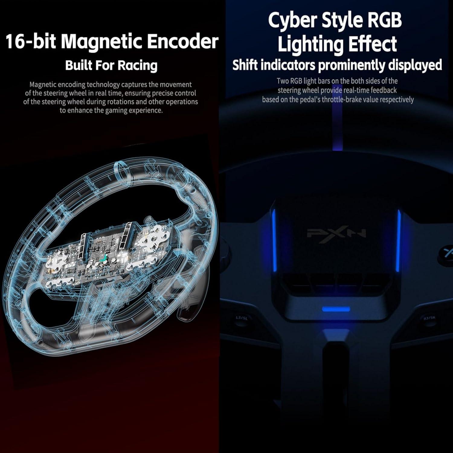 Volante de Carreras PXN V9 GEN2 USB 270/900° con Pedales