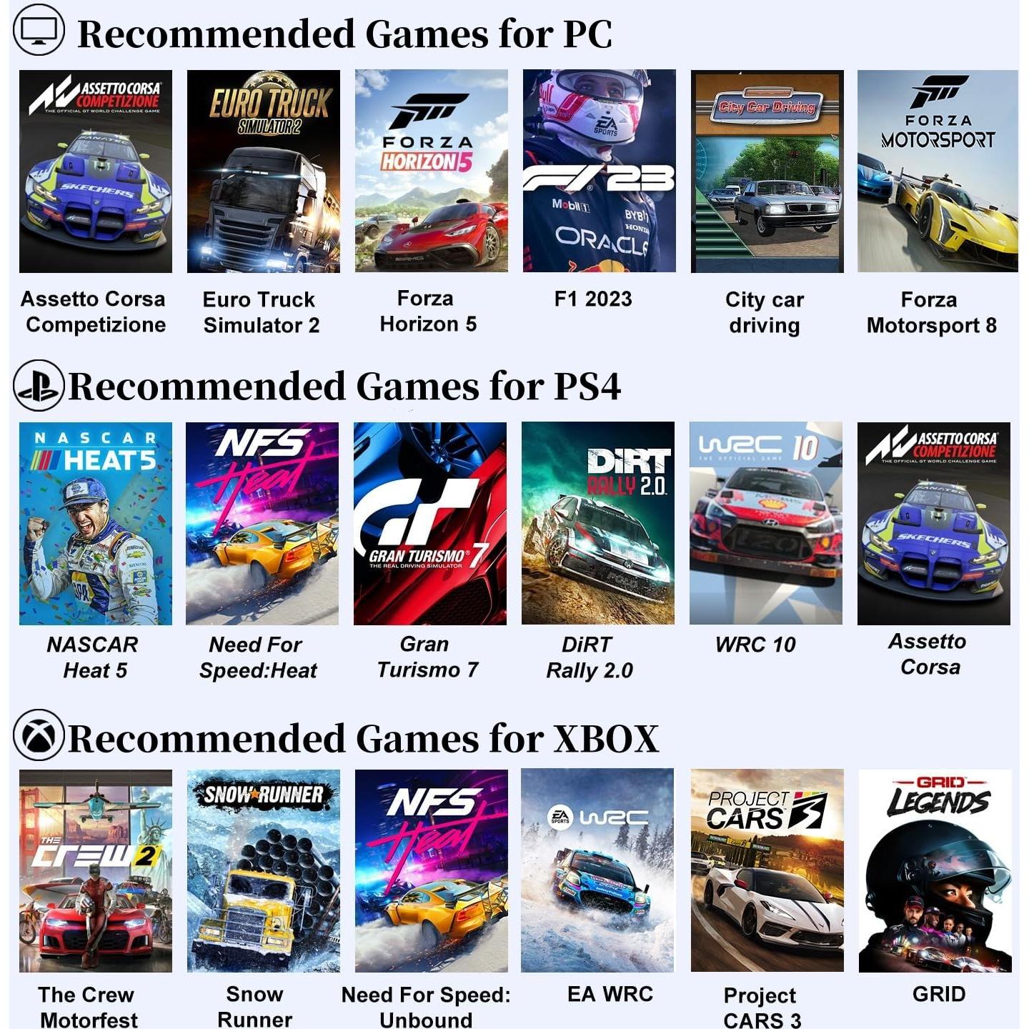 Volante de Carreras PXN V9 GEN2 USB 270/900° con Pedales