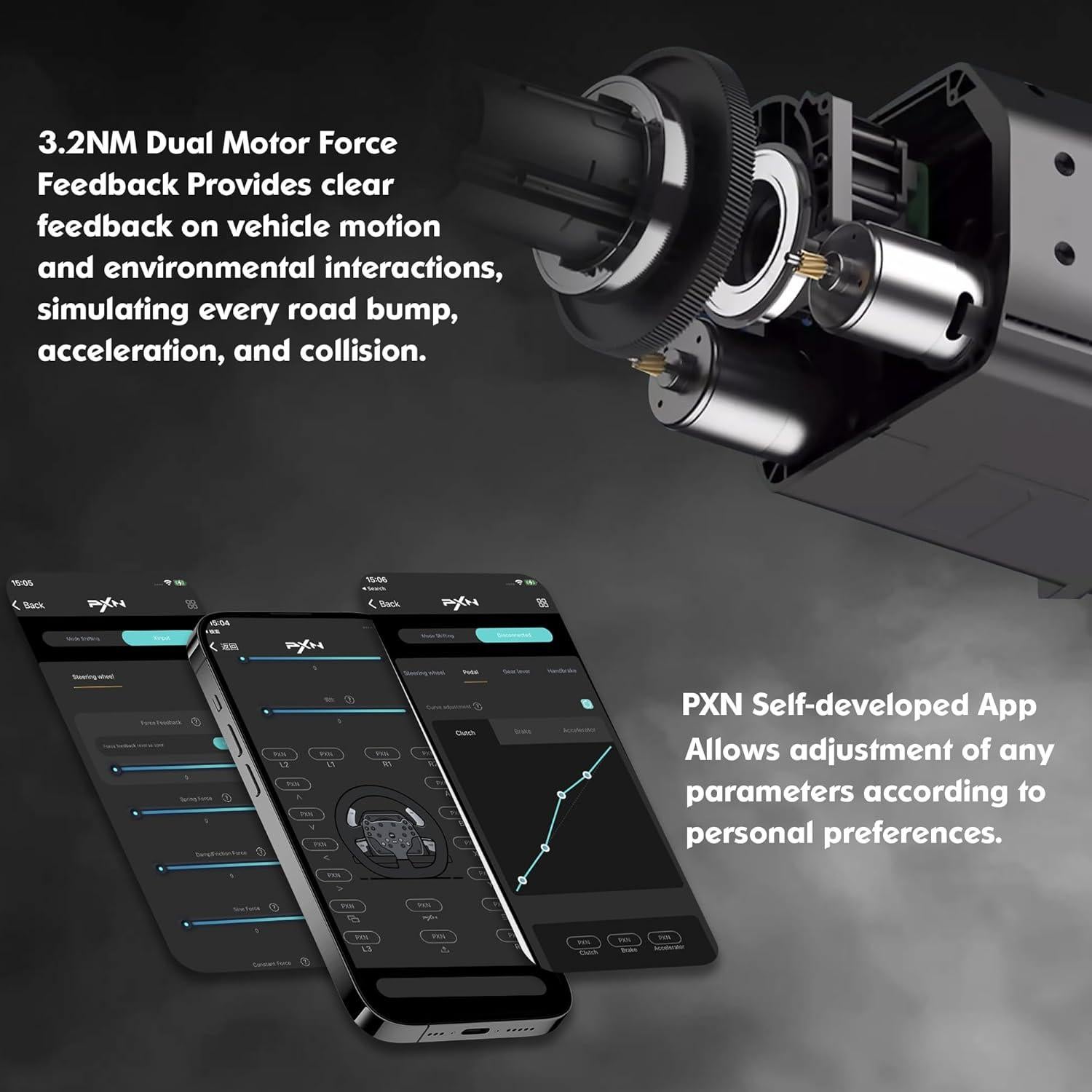 Volante de Carreras PXN V99 con Pedales y Cambiador - 30 cm