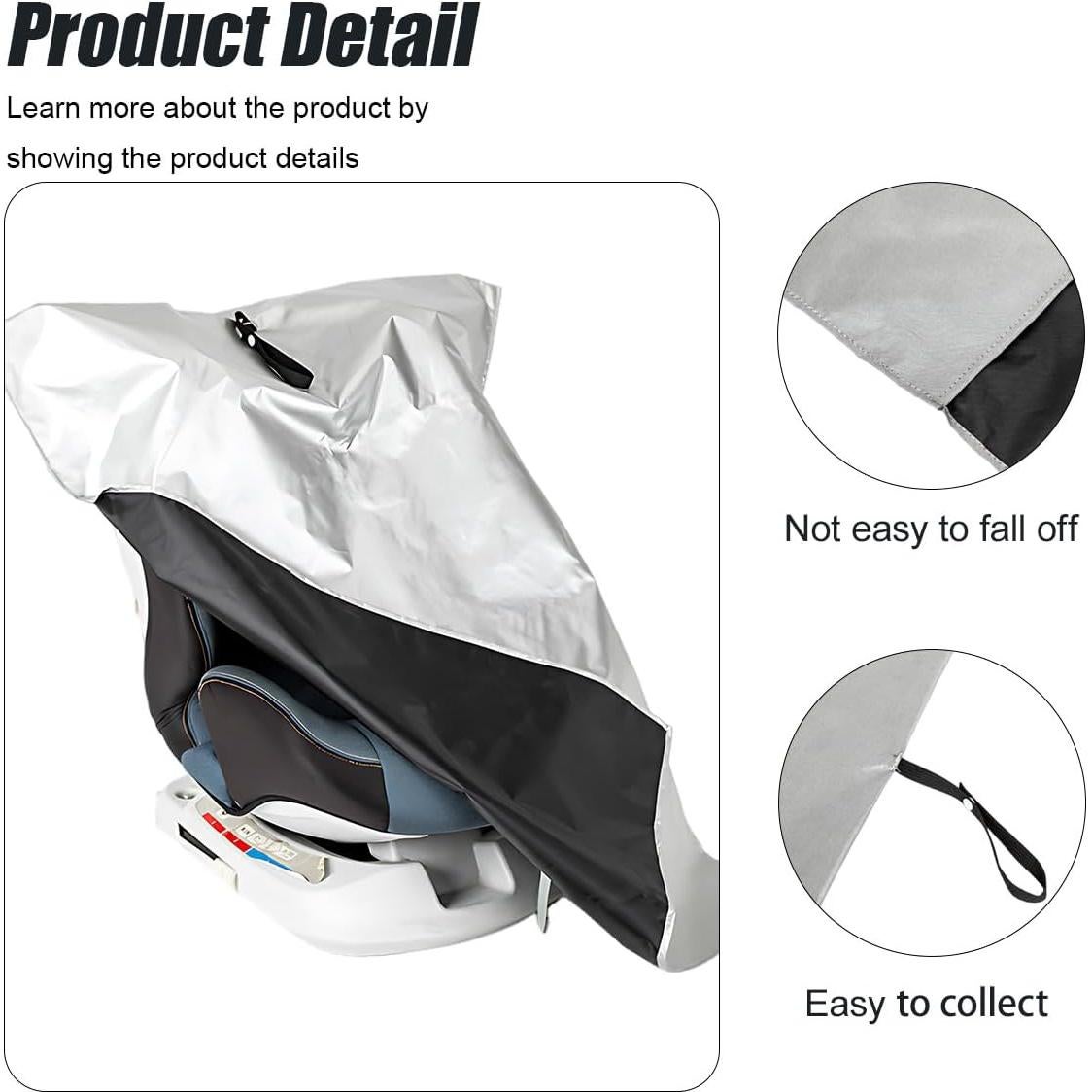 Cubierta de Sombra para Asiento de Coche ZIMISI Gris 95x74cm